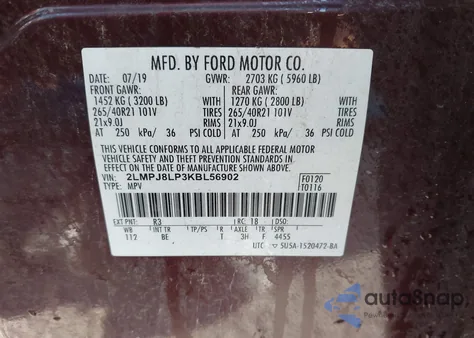 2019 Lincoln Nautilus Reserve z USA, uszkodzony, nr VIN 2LMPJ8LP3KBL56902